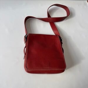 Coach Vintage Legacy Red Leather Saddle Studio Flap Crossbody Bag 9335